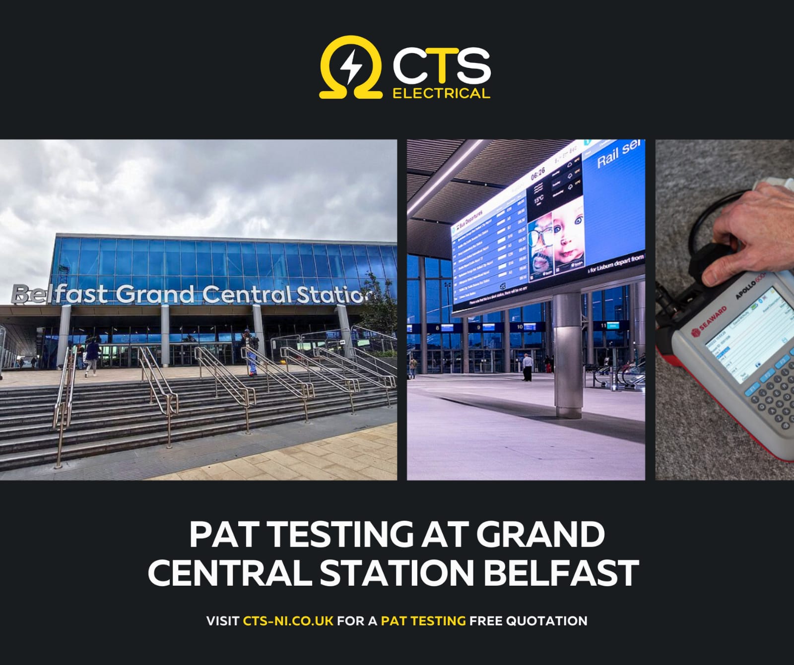 PAT Testing completed at Belfast Grand Central Station
