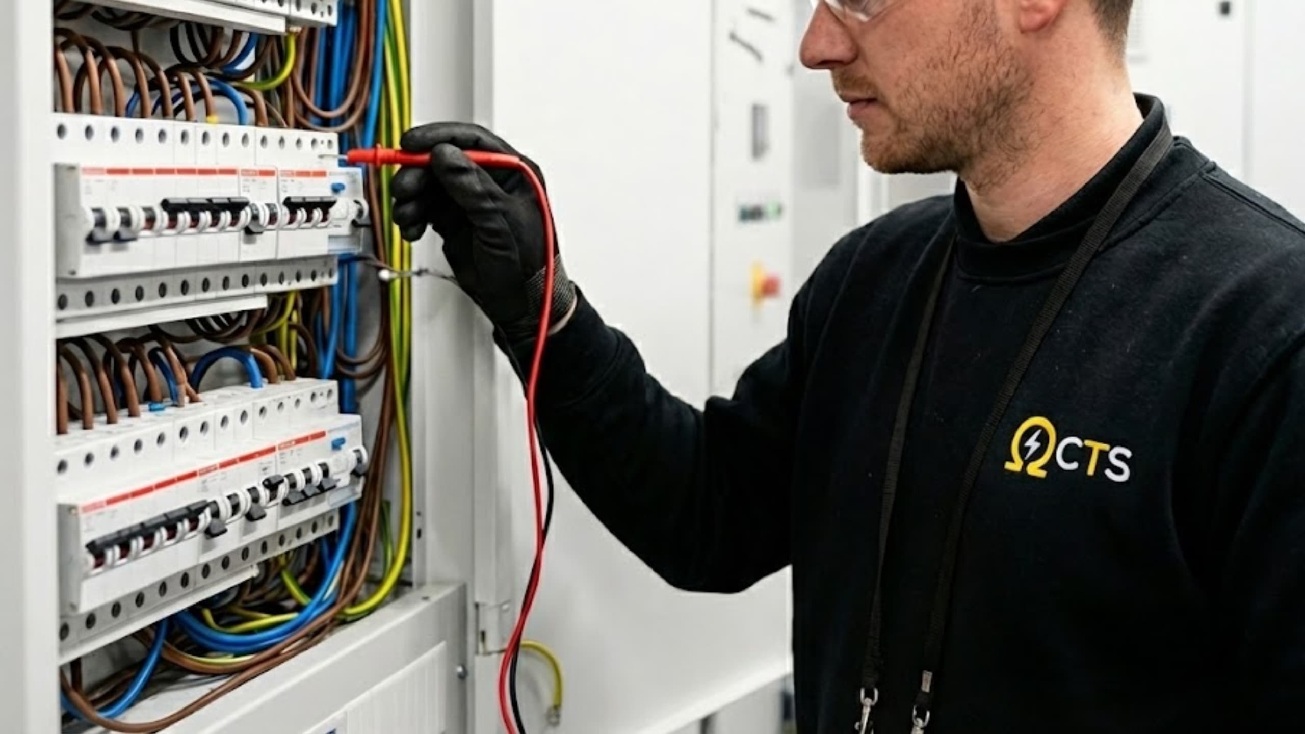 Fixed Wire Testing Northern Ireland Engineer checking distribution board